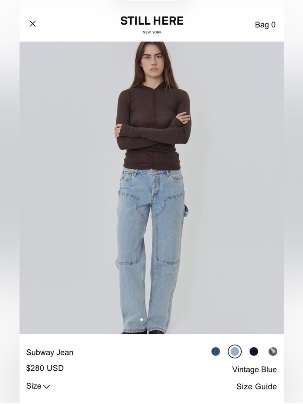 Still Here NYC Subway Boyfriend Jeans in Vintage Blue